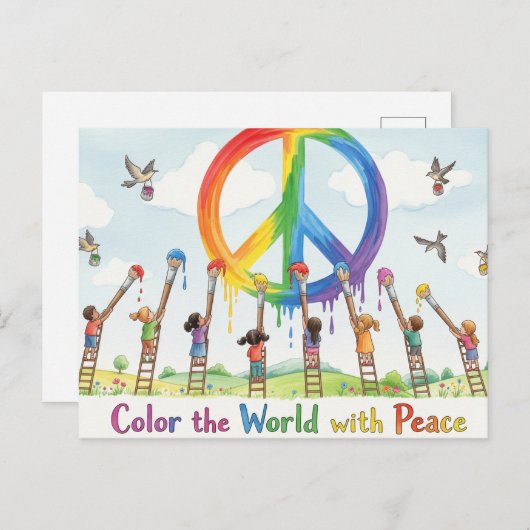 internationale wereldvrede briefkaart (Voorkant / Achterkant)