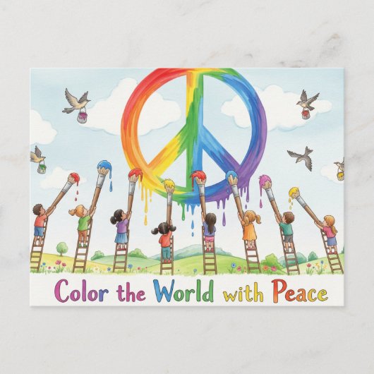 internationale wereldvrede briefkaart (Voorkant)