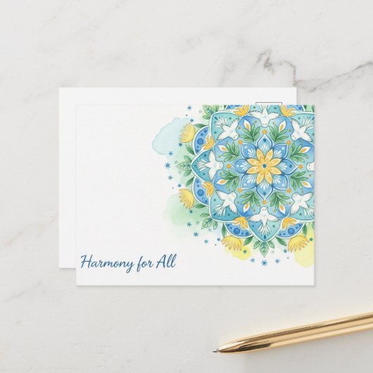 internationale wereldvrede briefkaart (Voorkant / Achterkant in situ)