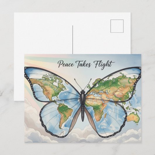 internationale wereldvrede briefkaart (Voorkant / Achterkant)