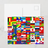 Internationale wereldwijde vlag collage briefkaart (Voorkant / Achterkant)