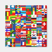 Internationale wereldwijde vlag collage magneet (Voorkant)