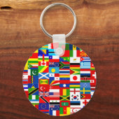 Internationale wereldwijde vlag collage sleutelhanger (Voorkant)
