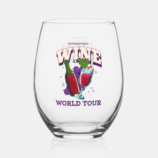 Internationale Wijnwereldtour Wijnglas Zonder Voet (Voorkant)