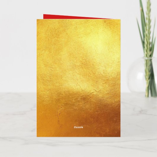 Internationale Wishes Cat Year 2023 Gouden Groet Kaart (Achterkant)