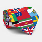 Internationale Zakenman Wereldvlaggen Stropdas (Opgerold)