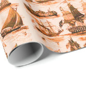 INTERNATIONALE  ZEILSCHEPEN, SCHEPEN, SEPIA CADEAUPAPIER (Rol Hoek)