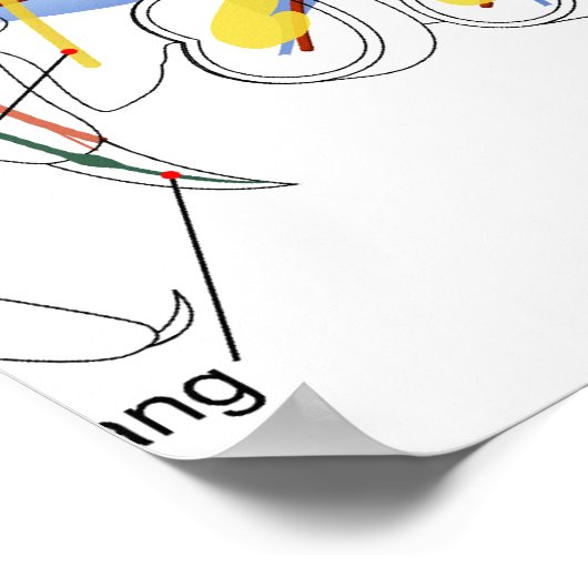 Interne anatomie van een Vrouw met twee losse spin Poster (Hoek)