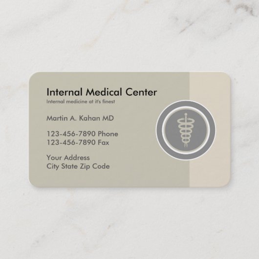 Interne geneeskundige arts visitekaartje (Voorkant)