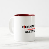 Interne levenskwesties tweekleurige koffiemok (Voorkant links)