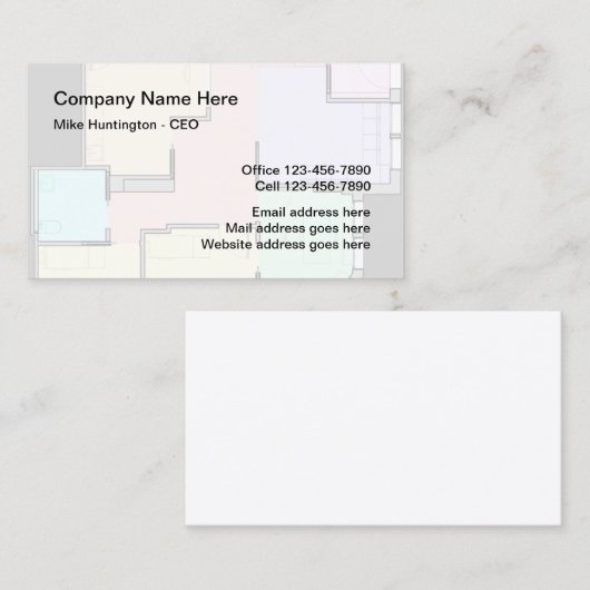 Interne ontwerparchitectuur visitekaartje (Voorkant / Achterkant)