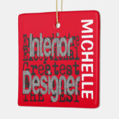 Interne ontwerper Extraordinaire CUSTOM Keramisch Ornament (Links)