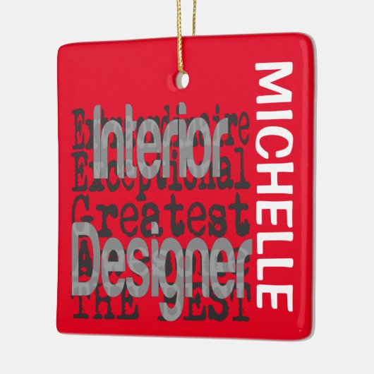 Interne ontwerper Extraordinaire CUSTOM Keramisch Ornament (Links)