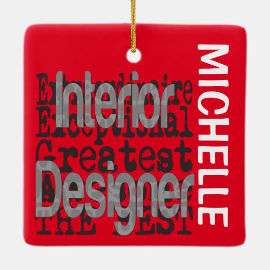 Interne ontwerper Extraordinaire CUSTOM Keramisch Ornament (Achterkant)