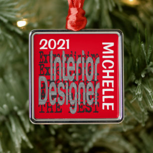 Interne ontwerper Extraordinaire CUSTOM Metalen Ornament