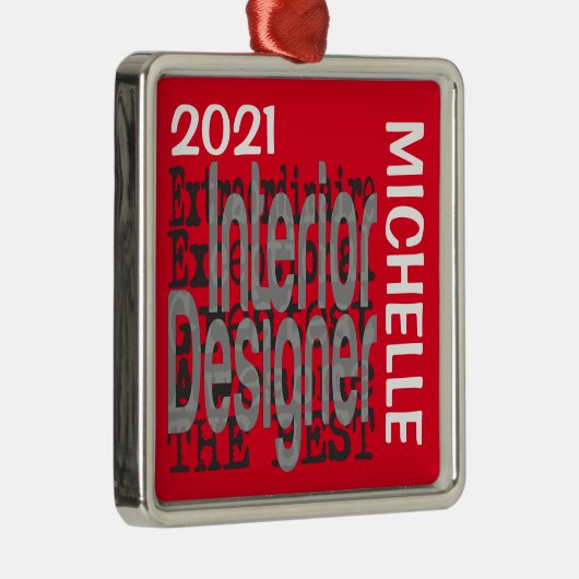 Interne ontwerper Extraordinaire CUSTOM Metalen Ornament (Rechts)