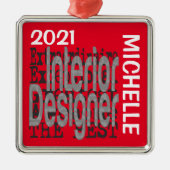 Interne ontwerper Extraordinaire CUSTOM Metalen Ornament (Voorkant)