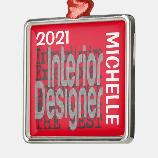 Interne ontwerper Extraordinaire CUSTOM Metalen Ornament (Links)