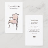 Interne ontwerpfunctie Waterverf stoel Contactkaartje (Voorkant / Achterkant)