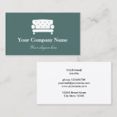 Interne ontwerpinstantie logo elegante stoel visitekaartje (Voorkant / Achterkant)