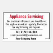 Interne service en reparatie van toestellen rechthoekige sticker (Voorkant)