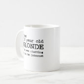 Internet Blond Grappige Mok Humor (Voorkant links)