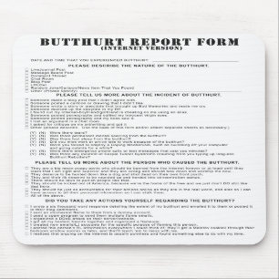 Internet Butthurt meldingsformulier Mousepad Muismat