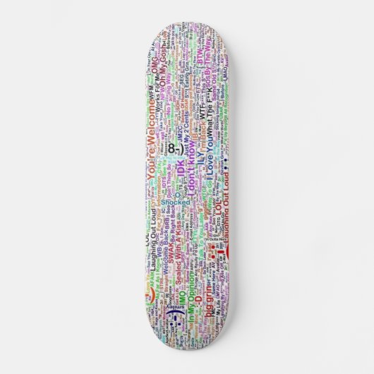 Internet Chat Lingo Art Persoonlijk Skateboard (Voorkant)