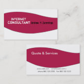 Internet Consultant Red Trendy Geometric Modern Visitekaartje (Voorkant / Achterkant)