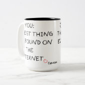 Internet Dating Gift, Online Dating, Online Tweekleurige Koffiemok (Voorkant links)