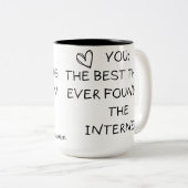 Internet Dating Gift, Online Dating, Online Tweekleurige Koffiemok (Voorkant rechts)