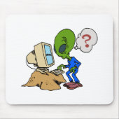 Internet is Alien voor deze Marsmannetje Muismat (Voorkant)