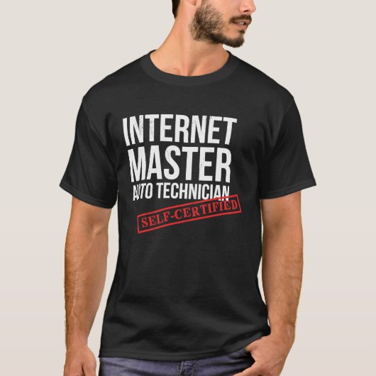 Internet Mechanic Master Auto Unique Car T-shirt (Voorkant)