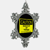 Internet of Things IoT Waarschuwing Waarschuwingsb Tin Sneeuwvlok Ornament (Links)