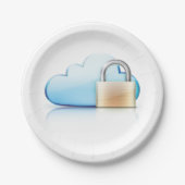 Internet Security Icon Padlock Paper-Borden Papieren Bordje (Voorkant)