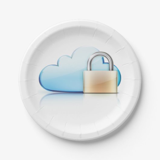 Internet Security Icon Padlock Paper-Borden Papieren Bordje (Voorkant)