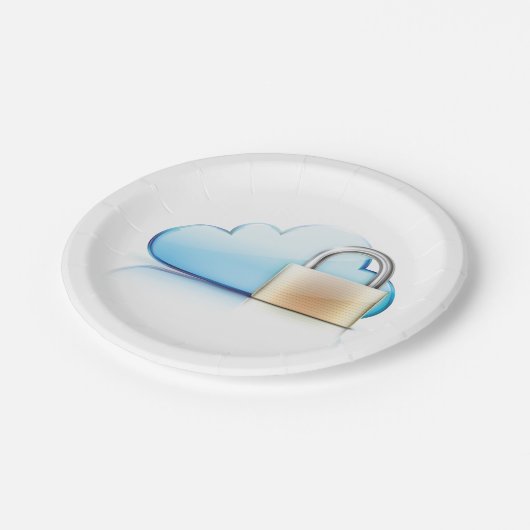 Internet Security Icon Padlock Paper-Borden Papieren Bordje (Gekanteld)