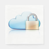 Internet Security Icon Padlock Secure Napkins Servet (Voorkant)