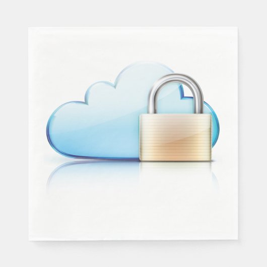 Internet Security Icon Padlock Secure Napkins Servet (Voorkant)