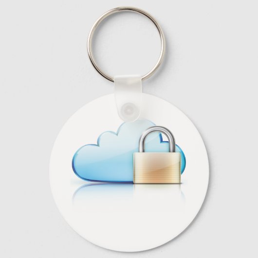 Internet Security Icon Padlock Secure Sleutelhange Sleutelhanger (Voorkant)