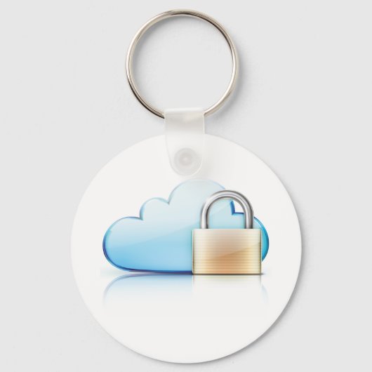 Internet Security Icon Padlock Secure Sleutelhange Sleutelhanger (Achterkant)