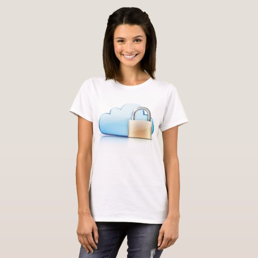 Internet Security Icon Padlock Secure T-Shirt (Voorkant volledig)