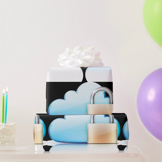 Internet Security Icon Padlock Wrapping Paper Cadeaupapier