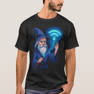 Internet Tovenaar Magie WiFi Signaal Grappige Nerd T-shirt