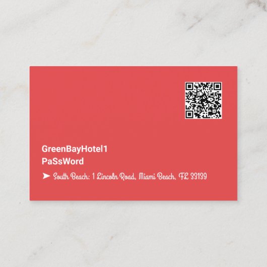 Internet WiFi Password Guest Visitekaartje (Achterkant)