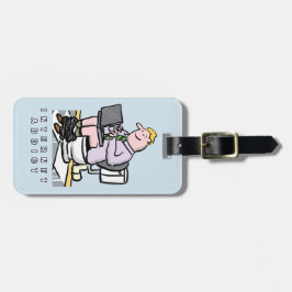 Internetadvies. Op de toilet. Bagagelabel