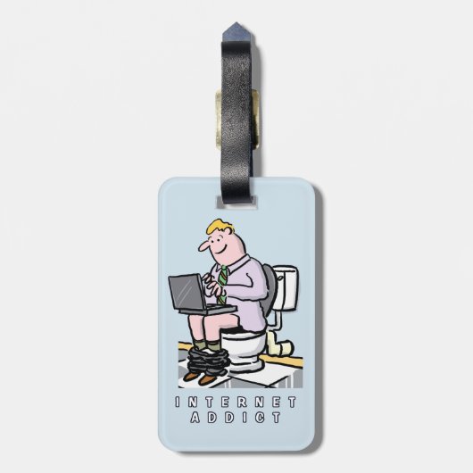 Internetadvies. Op de toilet. Bagagelabel (Achterkant verticaal)