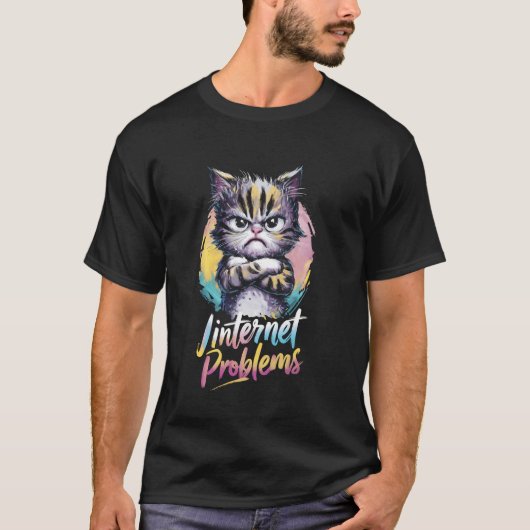 Internetproblemen Wifi-verbinding Funny Cat Lover T-shirt (Voorkant)
