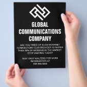 Internetprovider Computerbedrijf Zwarte Marketing Flyer (Hand)
