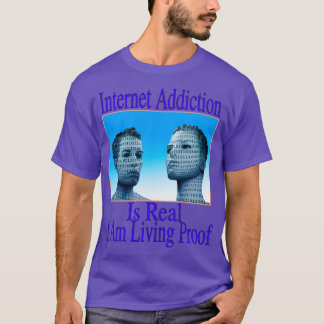 Internetverslaving is echt, ik ben het levende bew t-shirt